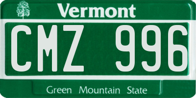 VT license plate CMZ996