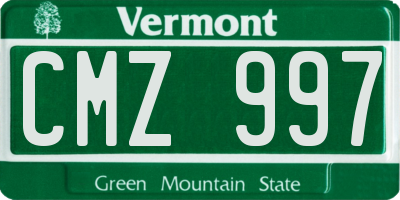 VT license plate CMZ997