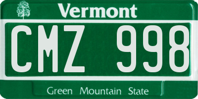 VT license plate CMZ998