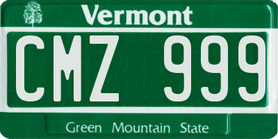 VT license plate CMZ999