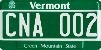 VT license plate CNA002
