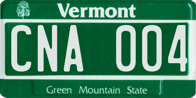 VT license plate CNA004