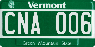 VT license plate CNA006