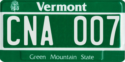 VT license plate CNA007