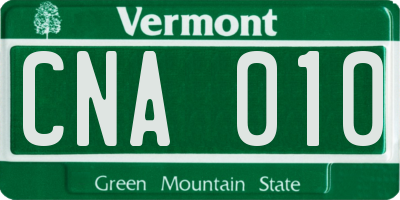 VT license plate CNA010