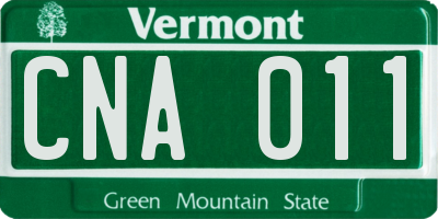 VT license plate CNA011