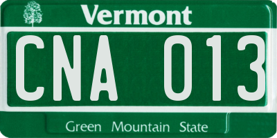 VT license plate CNA013