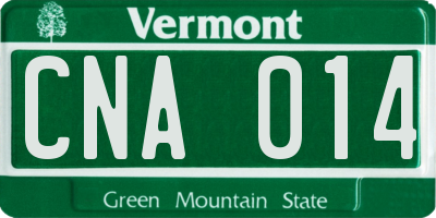 VT license plate CNA014