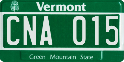 VT license plate CNA015