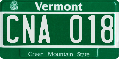 VT license plate CNA018