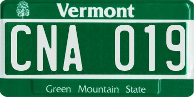 VT license plate CNA019