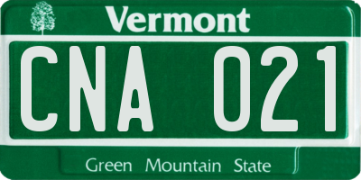 VT license plate CNA021