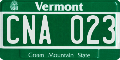 VT license plate CNA023