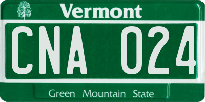 VT license plate CNA024