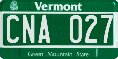 VT license plate CNA027