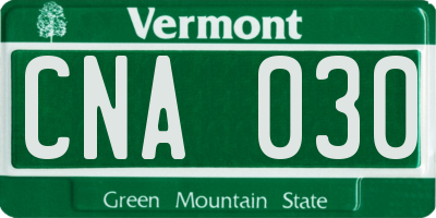 VT license plate CNA030