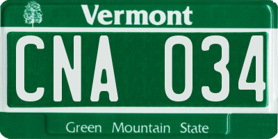 VT license plate CNA034