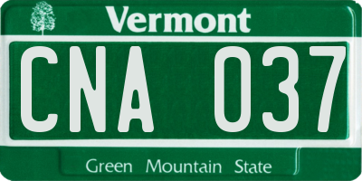 VT license plate CNA037