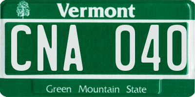 VT license plate CNA040