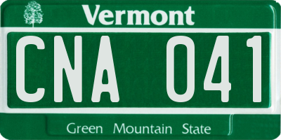 VT license plate CNA041