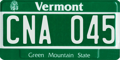 VT license plate CNA045
