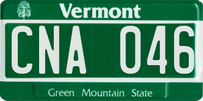 VT license plate CNA046