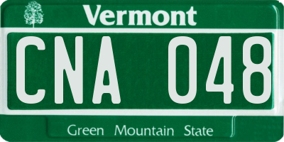 VT license plate CNA048