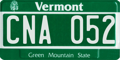 VT license plate CNA052