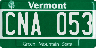VT license plate CNA053