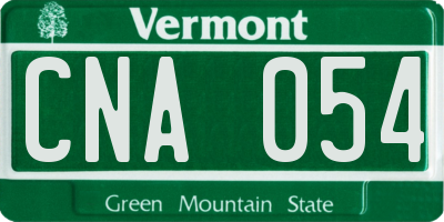 VT license plate CNA054