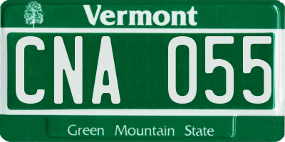 VT license plate CNA055