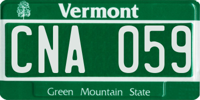 VT license plate CNA059