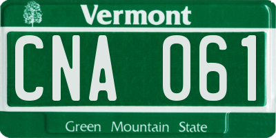 VT license plate CNA061