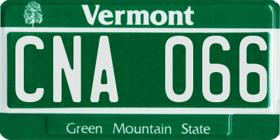 VT license plate CNA066