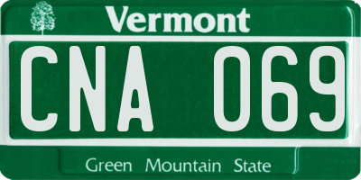 VT license plate CNA069