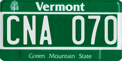 VT license plate CNA070