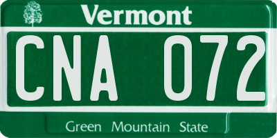 VT license plate CNA072