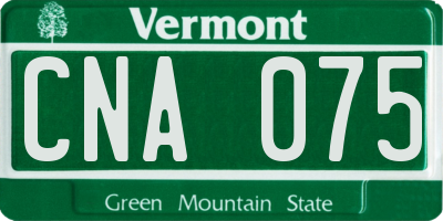 VT license plate CNA075