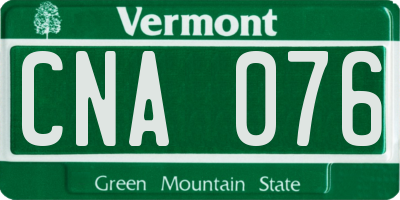VT license plate CNA076