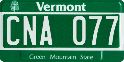 VT license plate CNA077