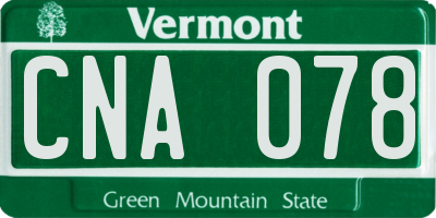 VT license plate CNA078