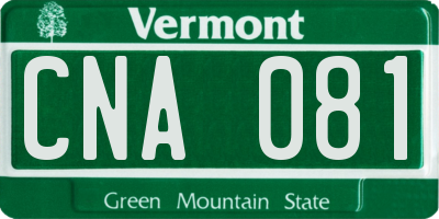 VT license plate CNA081