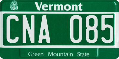 VT license plate CNA085