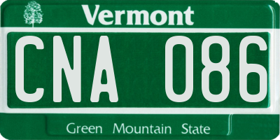 VT license plate CNA086