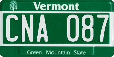VT license plate CNA087