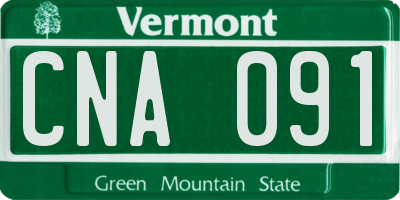 VT license plate CNA091