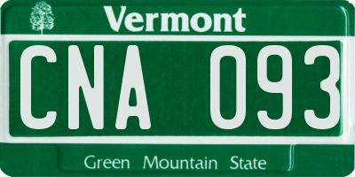 VT license plate CNA093