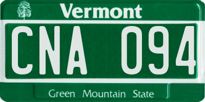 VT license plate CNA094