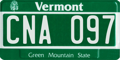 VT license plate CNA097