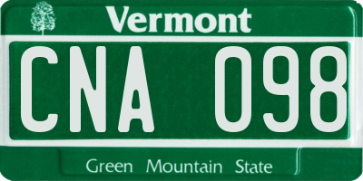 VT license plate CNA098